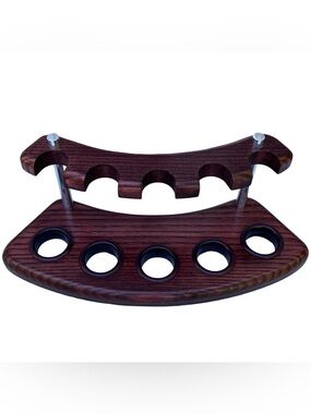 Tobacco Pipe Stand Holder Fits 5 Smoking Pipes Handmade Ukraine Ash-Tree